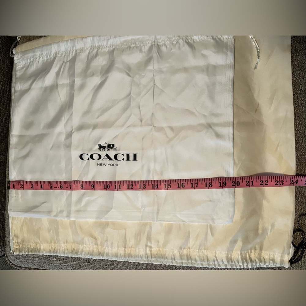 Coach Purse Drawstring Dustbag 20x24, 15x24 inches White Logo Carriage EST 1941 - Picture 9 of 12